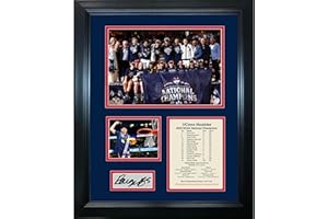 HOFSM.COM HALL OF FAME SPORTS MEMORABILIA Framed UConn Huskies 2025 Women's NCAA National Champions Paige Bueckers Facsimile Laser Engraved Signature Auto 11"x14" College Basketball Photo Sig Collage