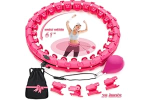 GENERIC 28 Detachable Knots Smart Weighted Hula Hoops with Premium Sports Bag for Gym Helps in Fast Adults Weight Loss| Women Men Kids Fitness Pilates Ring Circle| Exercise Equipment and Abdomen Massager