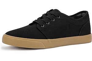 TOBER Men's Black Classic Low Top Shoes Canvas Fashion Sneaker with Soft Insole Causal Dress Shoes for Men Comfortable Walking Shoes