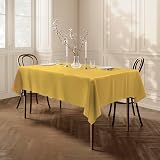 Home Direct Rectangular Tablecloth 140x180cm Yellow Polyester view 3