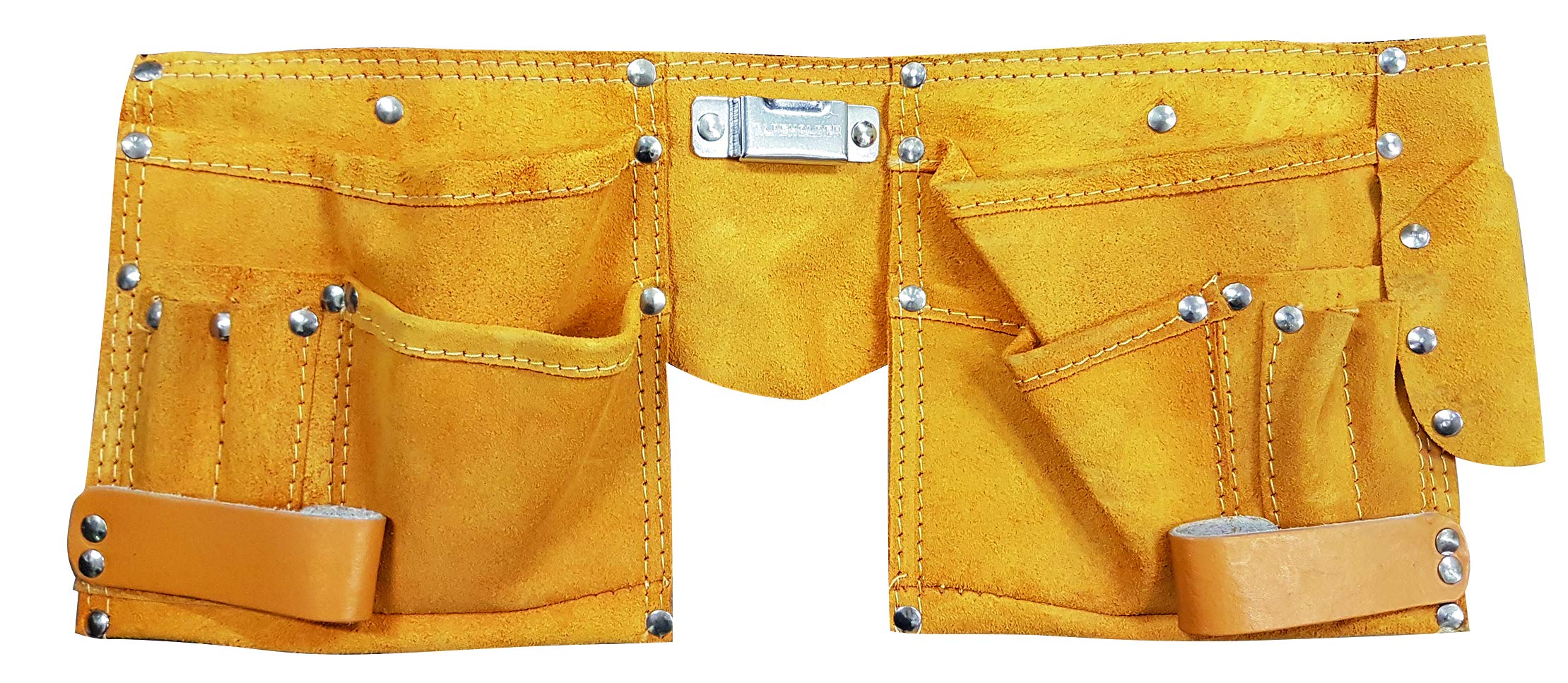 Stubai 449930 Double-Pocket Nail Pouch with Belt, Brown/Black