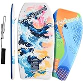Wham-O Boogie Boards , 33"/37" Body Board for Beach, Lightweight Bodyboard with Wrist Leash for Kids Teens Beginners