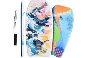 Wham-O Boogie Boards 2 Pack, 33"/37" Body Board for Beach, Lightweight Bodyboard with Wrist Leash for Beginners Kids and Adults
