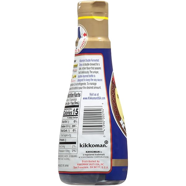 KIKKOMAN DOUBLE FERMENTED SOY SAUCE, BROWN, 6.8 FL OZ