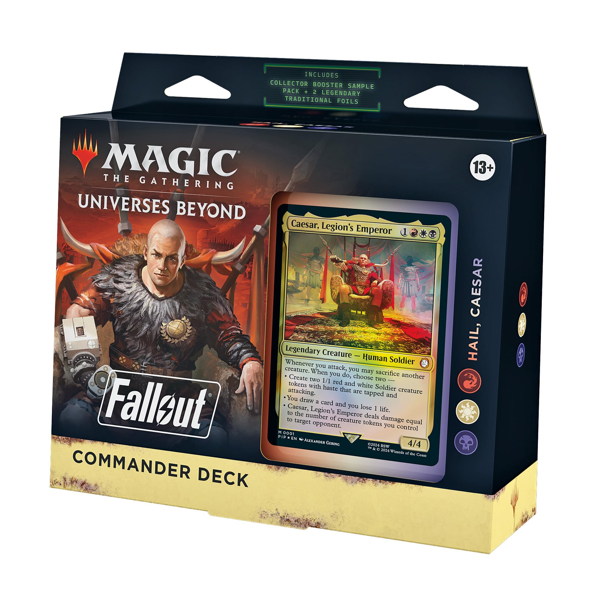 Magic: The Gathering Fallout Commander Deck - Hail, Caesar (100-Card Deck, 2-Card Collector Booster Sample Pack + Accessories) — image 1
