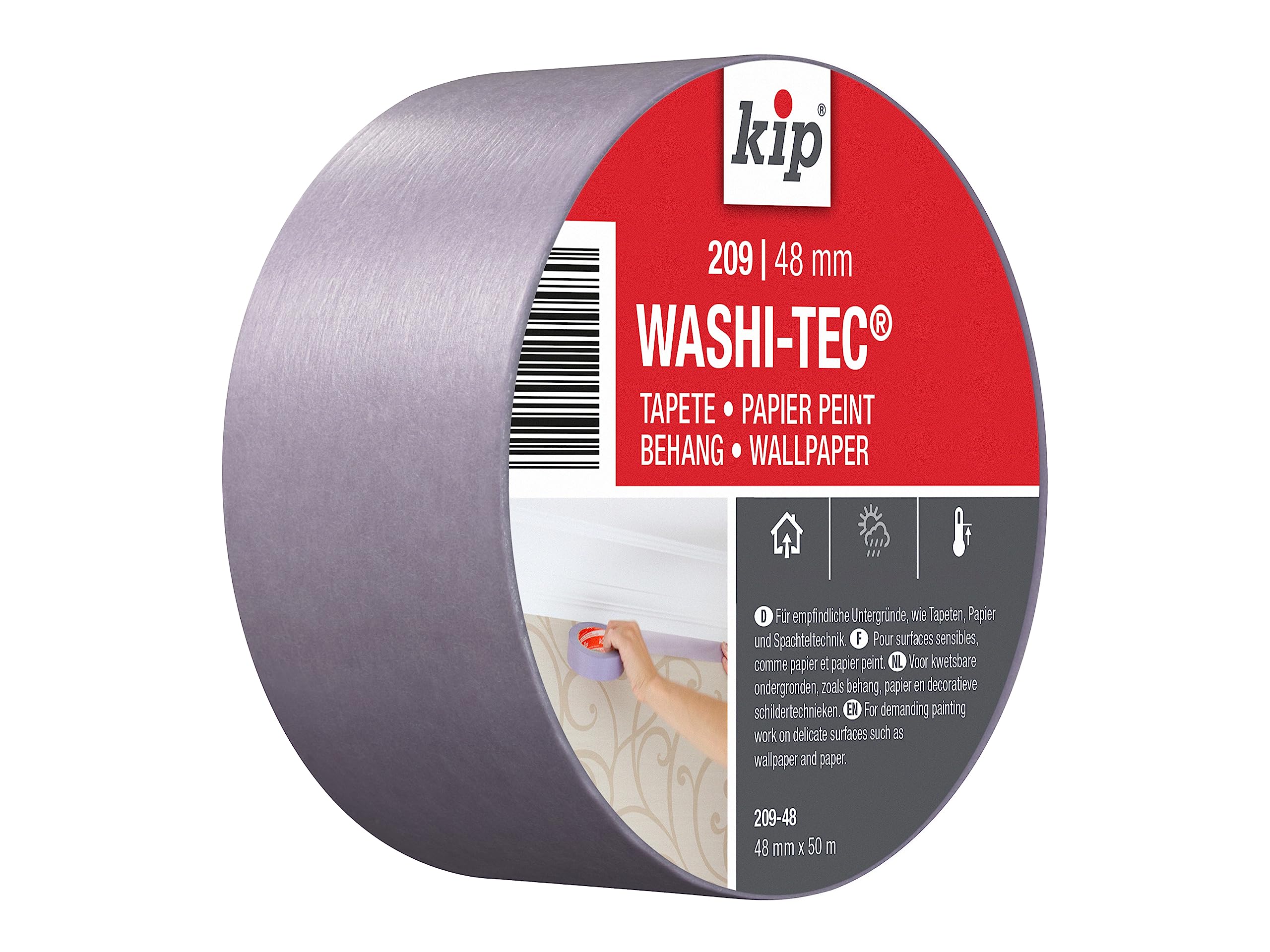 Kip Low Tack Painters Masking Tape Wide 48mm x 50m (2") for Painting and Decorating, Wallpaper, Paper, Sensitive Surfaces, Delicate Surfaces, Arts & Crafts