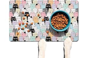 DDPODNQAK Pet Feeding Mat for Floors Waterproof Dog Mat for Food and Water Absorbent Quick Dry Non Slip mat for Cat Bowls