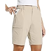 Willit Women's 10" Hiking Cargo Shorts Stretch Golf Active Long Quick Dry Outdoor Summer Shorts