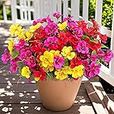 Ouddy Decor 8 Bundles Artificial Hibiscus Flowers for Outdoors Decoration, Faux Silk Flowers Bouquet UV Resistant Fake Plants for Garden Porch Patio Vase Box Planter Indoor Outdoor Home Decor, Mixed