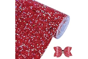 Greatdiy Burgundy Wine Red Chunky Glitter Faux Leather Roll 12 x 52 inch Shiny Mixed Color PU Fabric for Making Earrings Bows Crafts (16013#53)