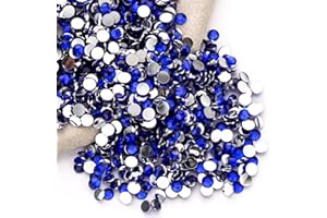 QPRETTY DU Royal Blue Rhinestones Bulk, 10000PCS Flat Back Round Jelly AB Rhinestones Non-Hotfix Crystal Gems Wholesale for Crafts Makeup Nails Face Tumblers Clothes Shoes Handmade Decoration 3mm