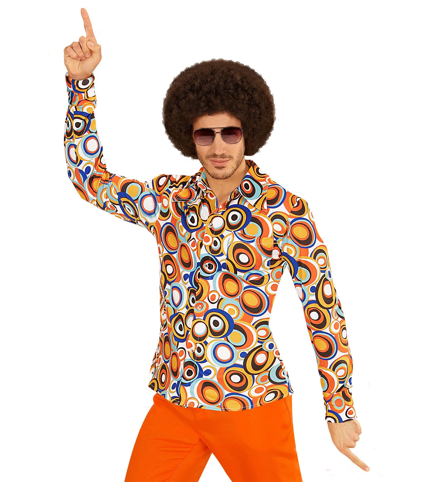 shoperama 70 's Retro Shirt With and Without Pattern Hits 70s Disco Costume