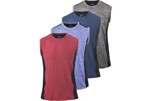 Vislivin Men's 4 Pack Tank Tops Sleeveless Workout Quick Dry Shirts Gym Muscle Shirts Athletic Bodybuilding Tee