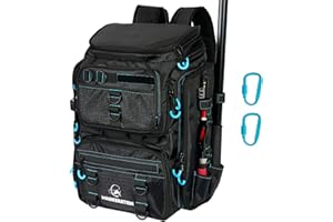 MAGIKERATION Fishing Backpack with Rod Holders,900D Oxford Water-Resistant Fishing Gear,42L Large Storage Tackle Bag for Men