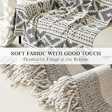 SHANNA Geometric Chenille Sofa Cover 2 3 4 Seater Tassel All Season view 6
