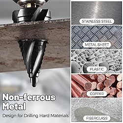 Cobalt M35 Step Drill Bit, TiAlN Coating 4 Spiral