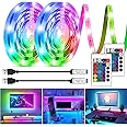 HOUHUI LED Strip Lights Kit, 2x6.56Ft RGB LED Lights Strip for 40-60in TV LED Backlight, Color Changing Strip Light Waterproof IP65 with Remote, USB TV Lights Bias Lighting for Home PC Monitor Desk