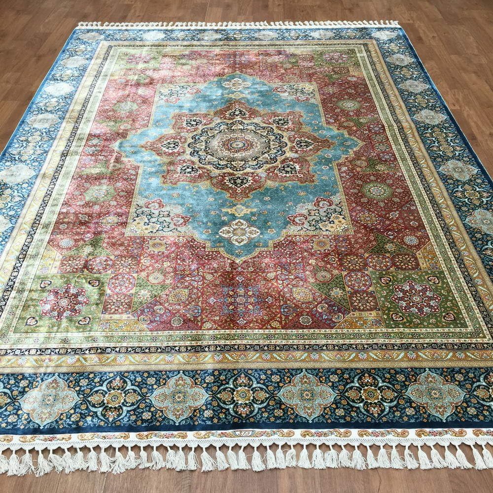 7ft x 10ft Vtg Large Red Turkish Orienal Hand Knotted Handmade Persian Silk Area Rug Carpet