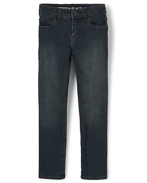 The Children's Place boys Stretch Straight Leg Jeans, Dry Indigo, 4 slim