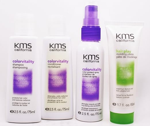 Kms Colorvitality Shampoo 2.5 fl Conditioner 2.5 fl Colorprotect Spray 2.5 fl And Hair Play Molding Paste 1.7 fl Travel Set