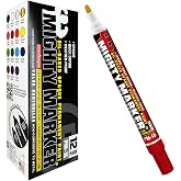 Mighty Marker PM-16 Paint Marker, Oil Based, Permanent, Quick Drying, 2.3mm Bullet Tip, Industrial Paint Pen for Contractors and Welders, Red 12 Box