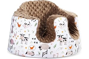 BOMOLOUR Seat Cover Compatible with Bumbo and Nuby Seat, Removable Breathable Baby Floor Seat Cover for Boys and Girls, Seat Not Included (Brown Farm)