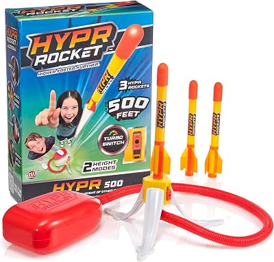 WOW! STUFF HYPR Rocket 500 Turbo Mode 3 Rockets Outdoor Fun High Fly
