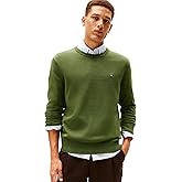 Tommy Hilfiger Mens Cotton Solid Crewneck Sweater Lightweight Pullover, Also Available in Big & Tall