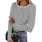 KLWCJFFF Women Long Sleeve Crewneck Rib Knit Slim Fit Shirts Basic Tee Tops 2024 Casual T-Shirt Going Out Workout Outfits