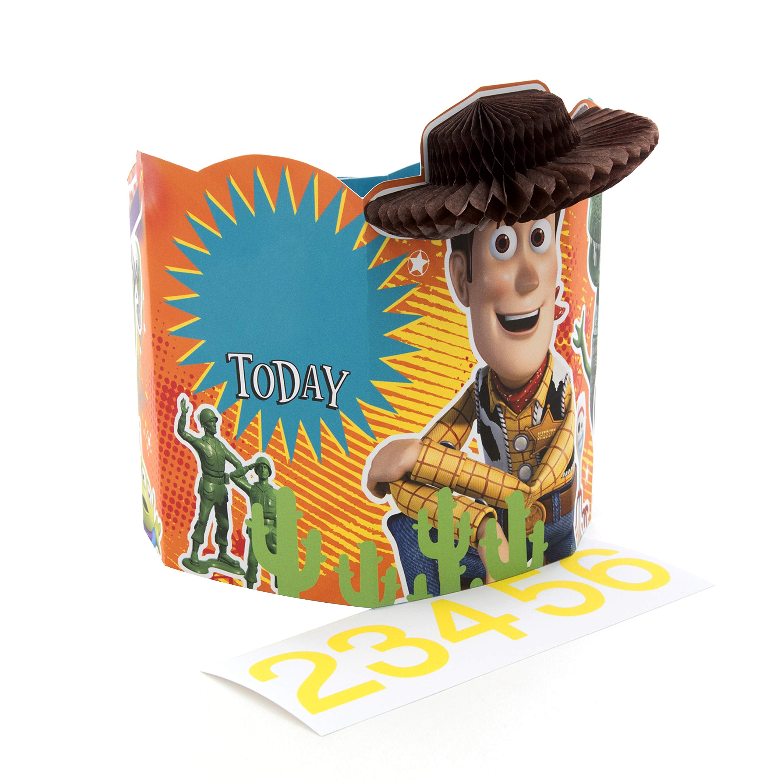 Age 2-6 Customisable Toy Story 4 Birthday Card from Hallmark - 3D Paper Wow Wearable Crown Design
