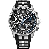 Citizen Men's Eco-Drive Sport Luxury PCAT Watch, Stainless Steel & Polyurethane Strap, Chronograph, Atomic Timekeeping