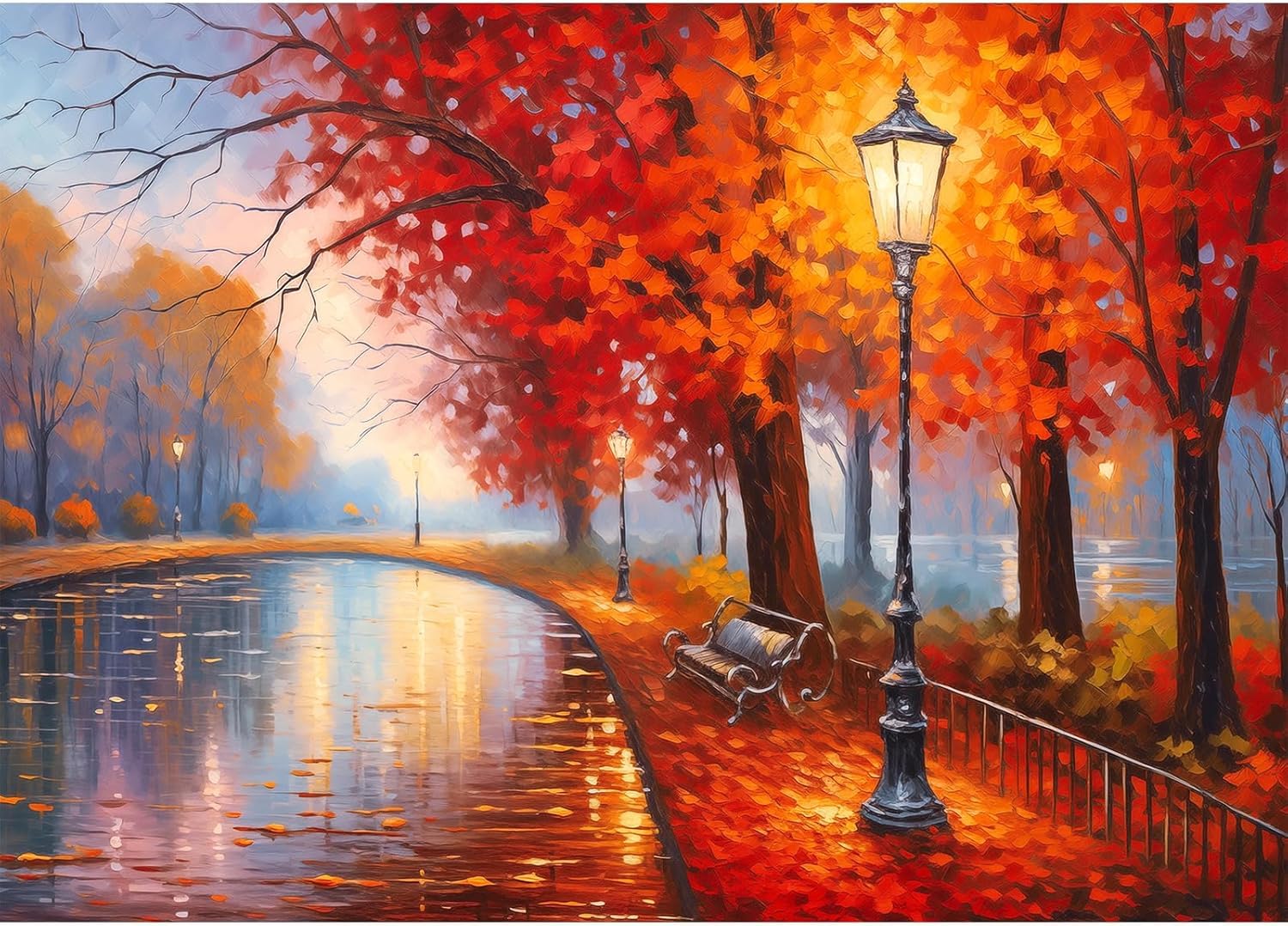 1000 piece jigsaw puzzles for adults-Maple Park Puzzle 1000 Pieces Puzzles for Adults 1000 Pieces Jigsaw Puzzles Autumn Park 1000 Pieces Jigsaw Puzzles 1000 Pieces, Puzzles senior — image 1