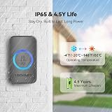 TECKNET Wireless Doorbell IP65 Waterproof Twin Plug-in Door Chime Kit view 3