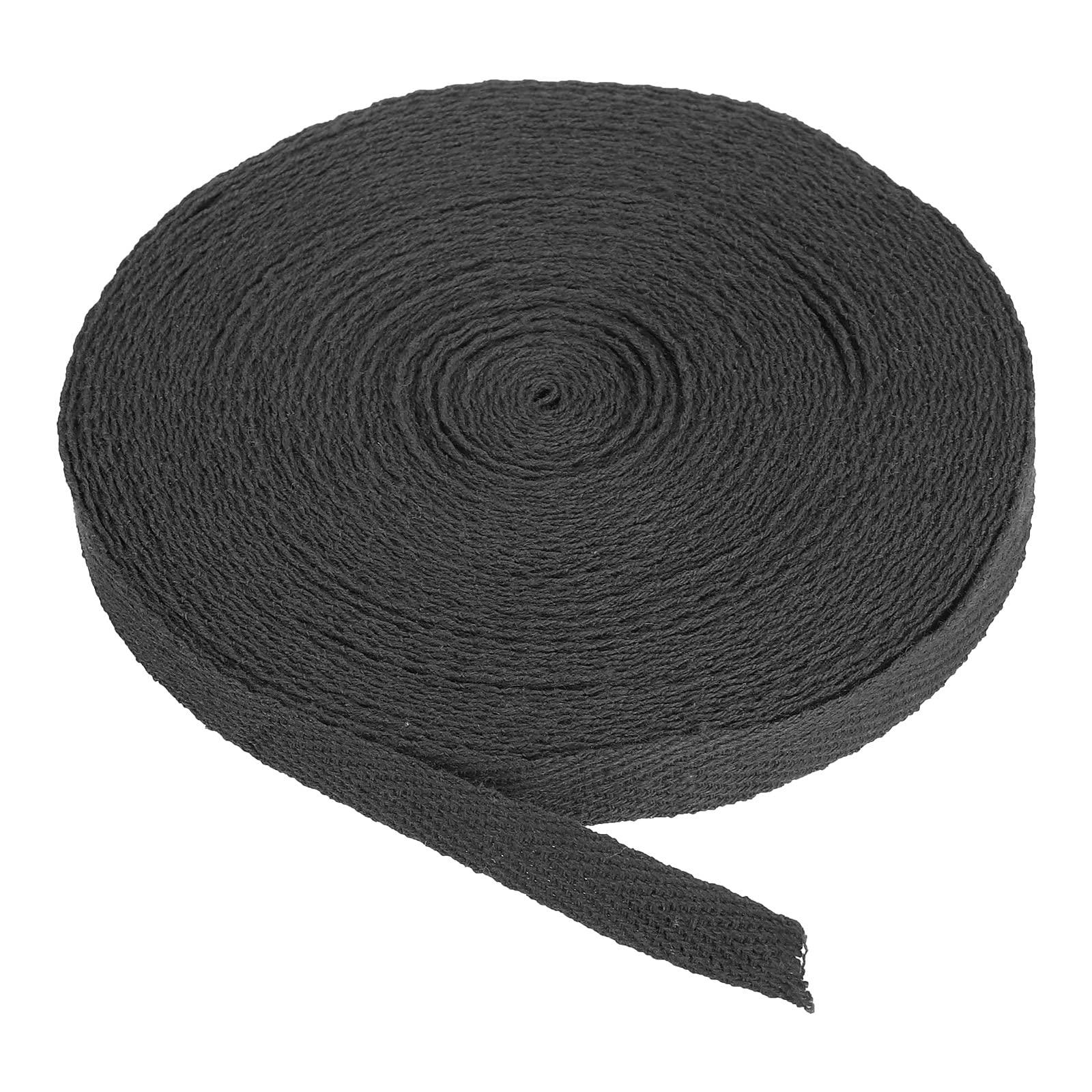 PATIKIL Cotton Twill Tape 10mm(3/8") 10 Yards 100% Cotton Ribbon Bias Binding Tape Herringbone Webbing Trim for Sewing Gift Wrapping Craft DIY Black — image 1