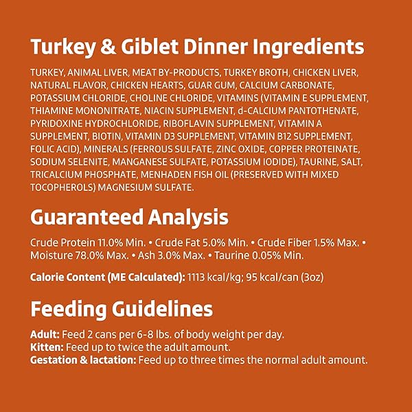 AMAZON BRAND – WONDER BOUND WET CAT FOOD, PATE, NO ADDED GRAIN, VARIETY PACK (BEEF/CHICKEN/TURKEY & GIBLET), 3 OUNCE (PACK OF 24)