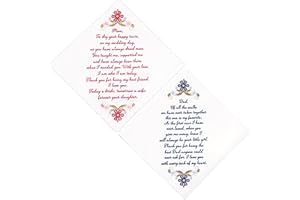 W&F GIFT Embroidered Wedding Handkerchief - Mom, Dad, New Mom, New Dad & Grandma