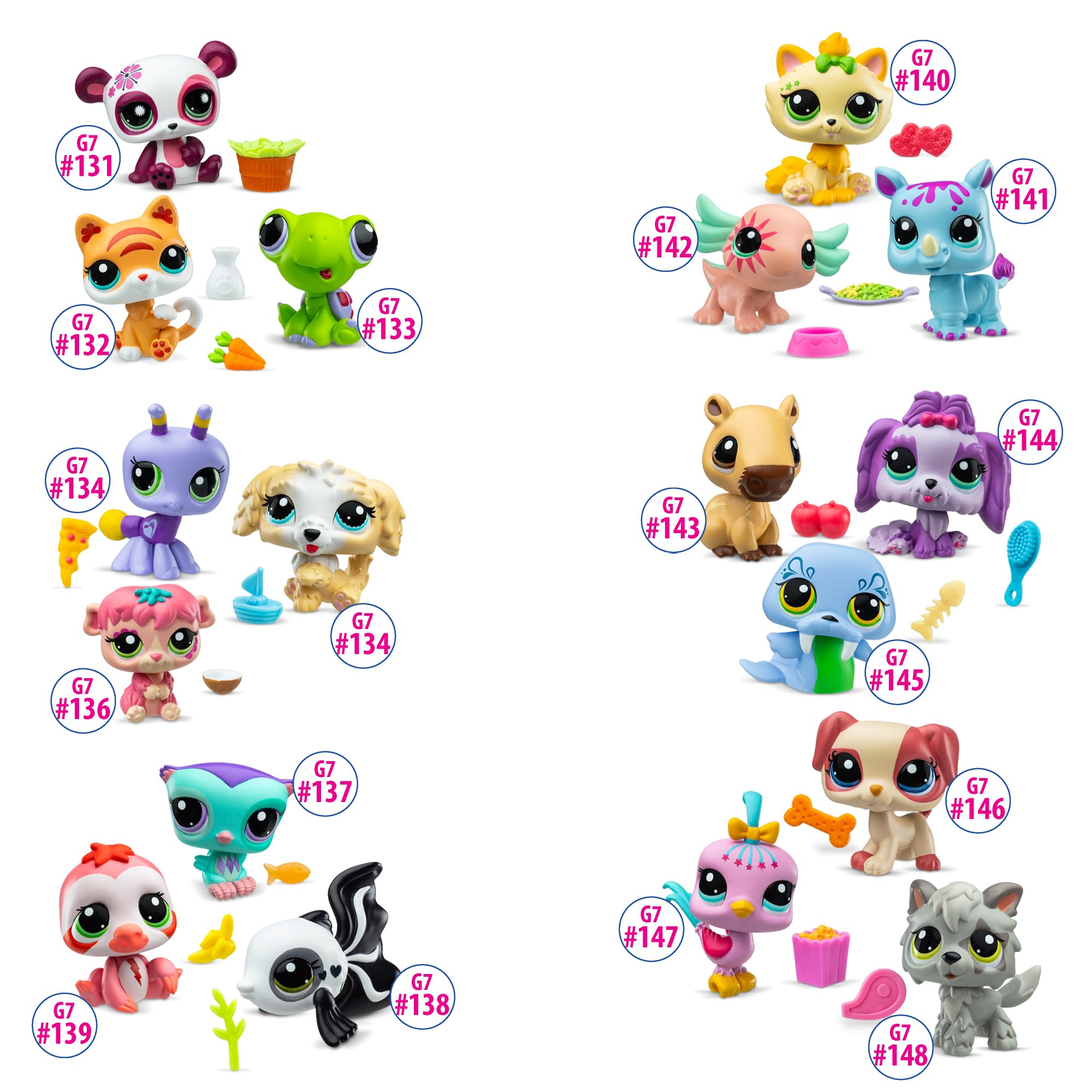Littlest Pet Shop - Pet Surprise 3-Pack - Series 3, Gen 7 Authentic LPS Bobble Head Toy Figure, Collectible Toy Animal, Ages 4+