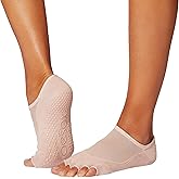 toesox Luna Grip Socks Pilates Half Toe – Yoga Socks Non Slip for Barre, Ballet, Dance & Studio Workouts