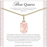 HOPE LOVE SHINE Rose Quartz Necklace – 18K Gold-Plated Stainless Steel Birthday for Women, Anniversary, Occasions – Non-Tarnish, Water-Resistant Gemstone Women's Jewelry