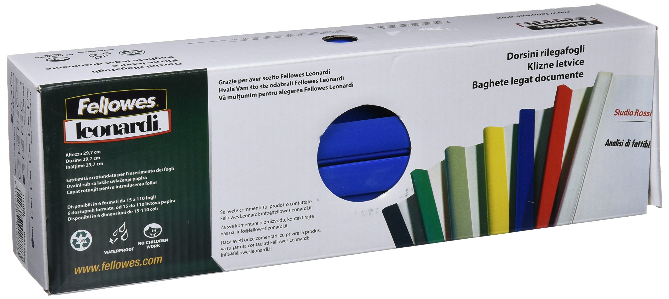Fellowes dorsini Rilegafogli, Diameter 16 mm, 25 Pieces No Blue