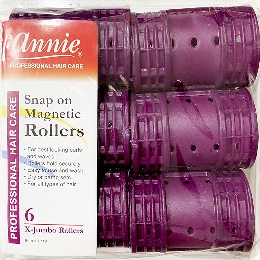 Annie Snap on Rollers 1219, 6 Count Purple XJumbo 13/4 Inch