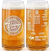 30th Birthday Gift For Men - Birthday Beer Gifts 20 Ounce 2-Sided Beer Can Glass (1 Count) - Vintage Glass for a 30 Year Old - Funny Glass Gift for His or Her 30th Birthday - Anniversary Party (1995)