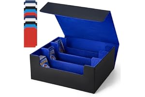 SFSOC Card Deck Case For Trading Cards 1800+,Magnetic Card Holder Storage Box,Toploader Storage Box,Card Deck Storage Box,Card Storage Box Fit For YuGiOh, MTG,TCG and Sport Cards (Blue)