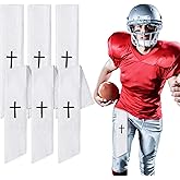 Geyoga 6 Pcs Football Cross Towel Christian Quarterback Qb Streamer Cotton Thin Towel for Sports Football Golf Gym Accessories Dries Hands Washcloth(White)