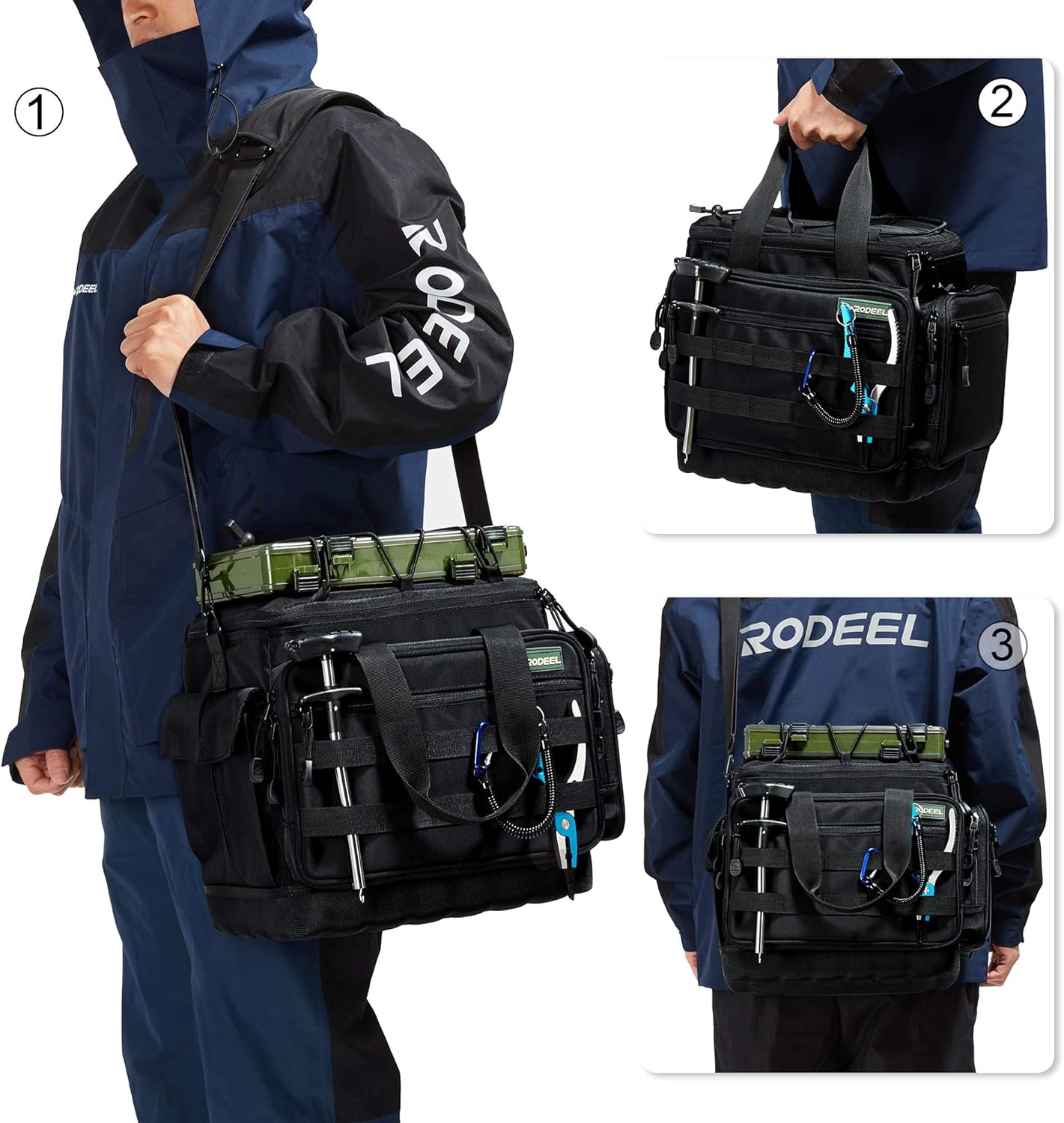Rodeel Fishing Tackle Bags - Fishing Bags for Saltwater or Freshwater Fishing Without Trays : Sports & Outdoors