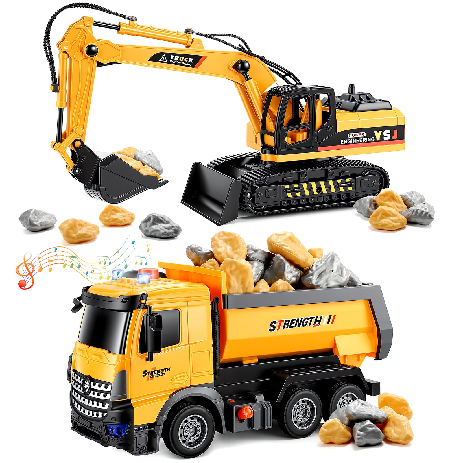 EUTOYZ Toy Cars for Boys, Construction Toys for 2-7 Year Old Girls Boys Toys Age 2 3 4 5 6 Digger Truck Toy Birthday Easter Gifts for 1-6 Year Olds Girls Boy Kids Toys Age 1-6 Year Old Toddlers Cars
