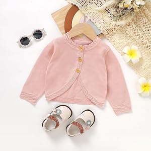 Baby Girls Knit Sweater Cotton Super Soft Newborn Baby Sweater Coats Knitted Cardigans for Baby Solid Color Infant Clothes