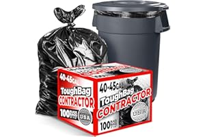 Toughbag 40-45 Gallon Trash Bags Heavy Duty (100 Count) - 39, 40, 42, 44 Gallon Trash Bags for Contractors, Commercial, Home, Kitchen - Made in USA