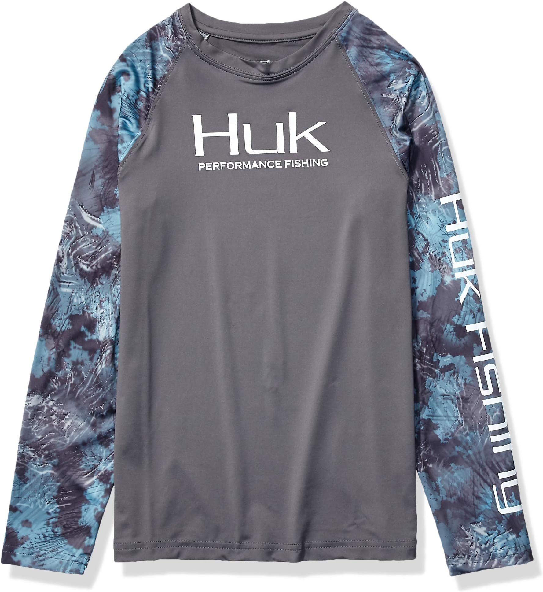 Kids' Double Header Long Sleeve Shirt +Sun Protection, Iron/SubPhantis Glacier, X-Large