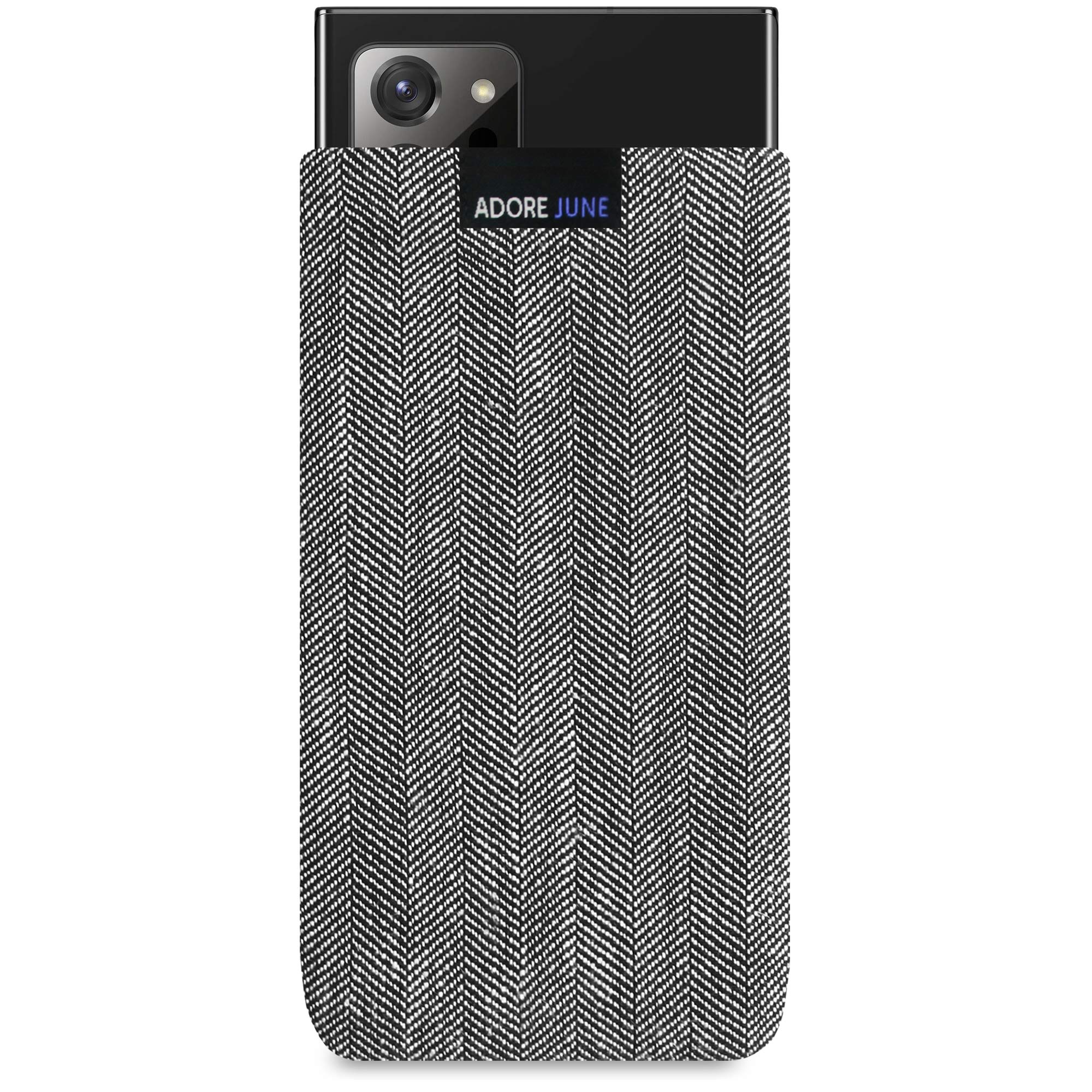 Adore June Business Case Compatible with Galaxy Note 20 Ultra Mobile Phone Case Made of Signature Herringbone Fabric with Screen Cleaning Effect